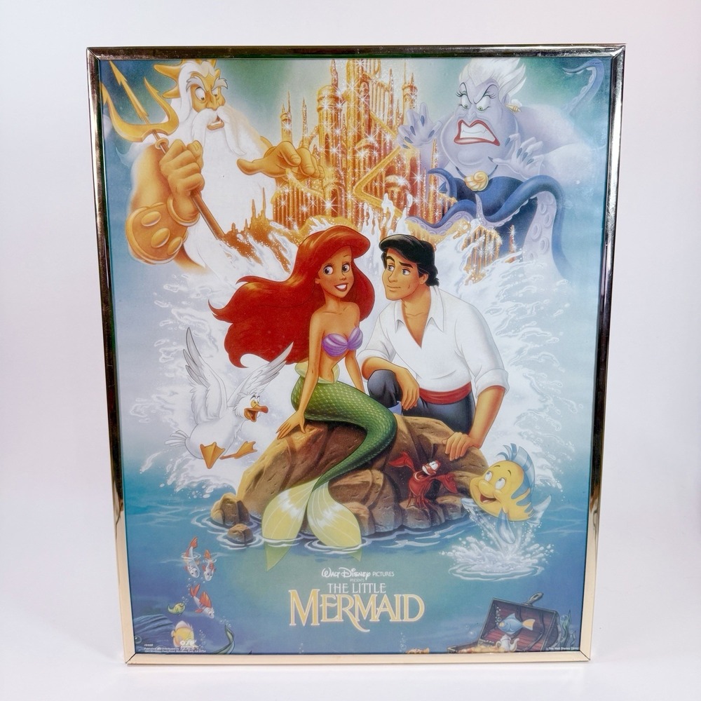 Vintage 1989 Disney Little Mermaid Banned Castle Poster OSP 81668 Framed 16x20